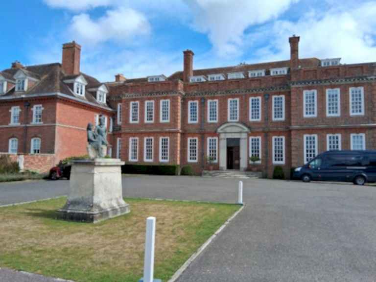 Front of the red-brick main house at ILH Walhampton Summer School